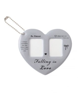 WEGO 【推し活＆痛バ】ハートIDフォトケースキーホルダー グレー