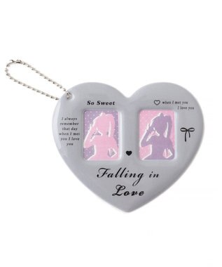 WEGO 【推し活＆痛バ】ハートIDフォトケースキーホルダー グレー