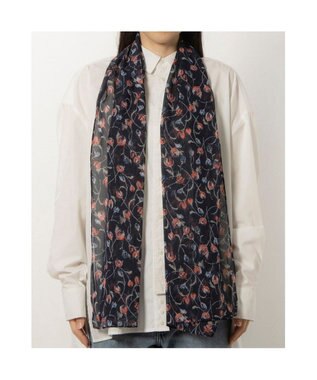 UNBILLION カシュネ cache nez / 花柄シフォンスカーフ ネイビー