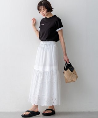 23区 S 【先行予約/見上愛さん着用】シアーコンフォート クルーネック Tシャツ ホワイト系