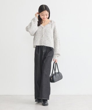 earth music&ecology 【WEB限定】SET2点ショートカーディガン＋リボンキャミソール Light Gray