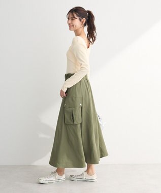 Green Parks ・ＳＵＧＡＲ　ＳＰＯＯＮ　ミリタリーフレアスカート Khaki