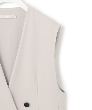 ICB 【WEB限定・洗える】BackSatinGeorgette ノーカラージレ ベージュ系