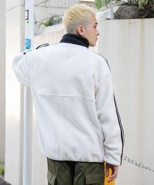 WEGO フリース ワンポイントハーフZIPプルオーバー オフホワイト