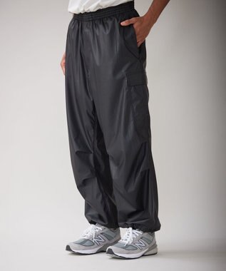 UNFILO MENS レザーライクカーゴパンツ [23年秋冬商品] ブラック
