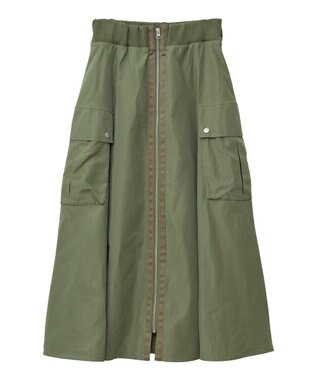 Green Parks ・ＳＵＧＡＲ　ＳＰＯＯＮ　ミリタリーフレアスカート Khaki