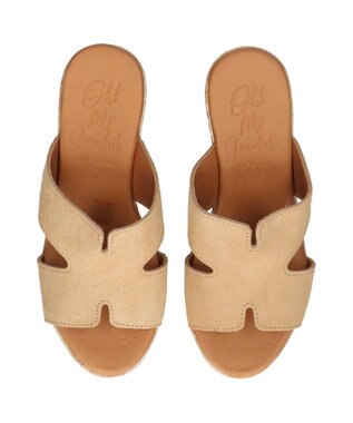 INTER-CHAUSSURES 【Oh my Sandals】クッションインソール厚底ミュールサンダル ベージュスウェード