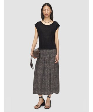 JOSEPH 【洗える】リネンジャージー　キャップスリーブトップス Black