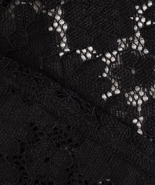 Feroux 【洗える】レース ブラウス ブラック系