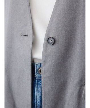 AMERICAN HOLIC ロングＶネックジレ Gray Mixture