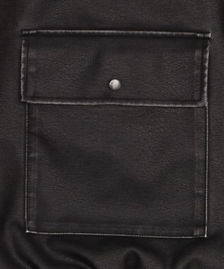 WEGO ヴィンテージライクPUジャケット ブラック