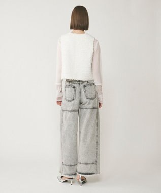 GRACE CONTINENTAL ライン切替デニムパンツ グレー