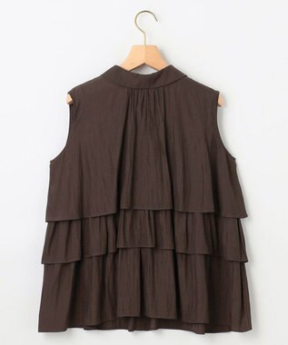 組曲 S 【入江未悠さんコラボ】ギャザーライトデシンティアード ブラウス チョコレートブラウン系