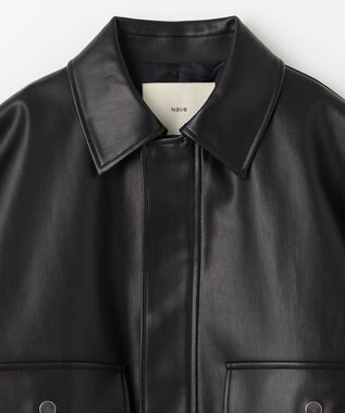 NAVE 【Nave】フェイクラムスキン ブルゾン ブラック系