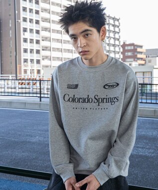 WEGO 【ユニセックス着用ITEM/裏起毛/SMLサイズ展開】リラックスフィットゲームロゴプルオーバー 杢グレー