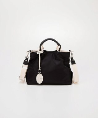 TOPKAPI 【TREASURE TOPKAPI】】ストライプハンドル ナイロン 2way ミニ トートバッグ ブラック