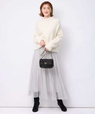 23区 GIOLICAツイード チェーンショルダーバッグ モノトーンミックス