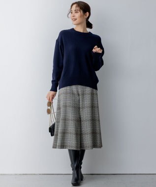 組曲 T/Rツイルストレッチ フレアパンツ ベージュ系3