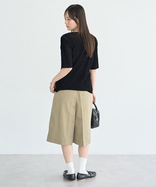earth music&ecology タックハーフパンツ Beige
