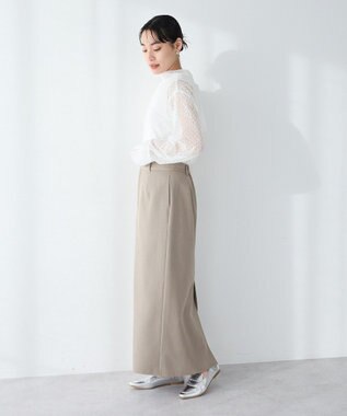 CRAFT STANDARD BOUTIQUE ＜セレモニー＞カットアウトヘムIラインスカート Beige