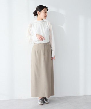 CRAFT STANDARD BOUTIQUE ＜セレモニー＞カットアウトヘムIラインスカート Beige