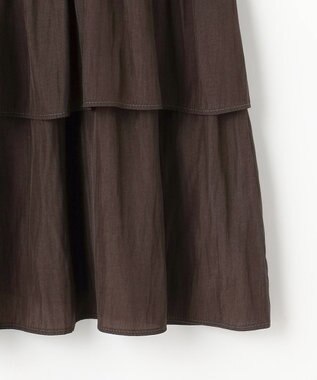 組曲 S 【入江未悠さんコラボ】ギャザーライトデシンティアード ブラウス チョコレートブラウン系