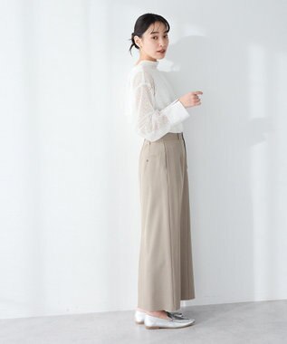 CRAFT STANDARD BOUTIQUE ＜セレモニー＞カットアウトヘムIラインスカート Beige