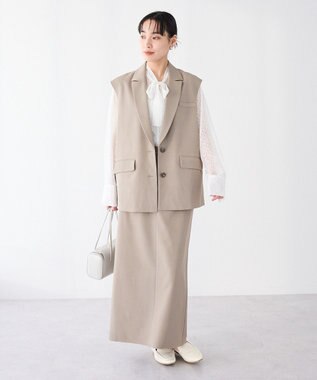 CRAFT STANDARD BOUTIQUE ＜セレモニー＞カットアウトヘムIラインスカート Beige