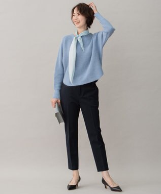 自由区 L 【洗える】シャイニールレックス ドルマンスリーブニット スカイブルー系