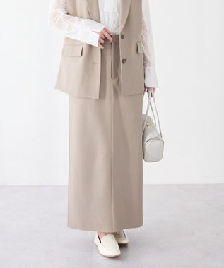 CRAFT STANDARD BOUTIQUE ＜セレモニー＞カットアウトヘムIラインスカート Beige