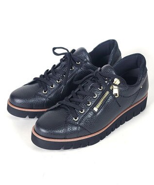 Dominic3 サイドジップレザースニーカー ブラック