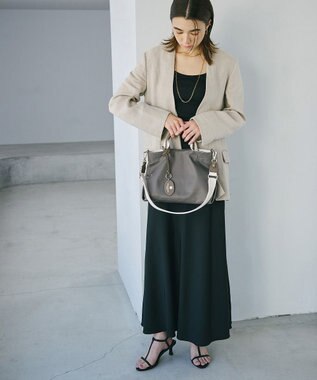 TOPKAPI 【TREASURE TOPKAPI】】ストライプハンドル ナイロン 2way ミニ トートバッグ ダークグレー