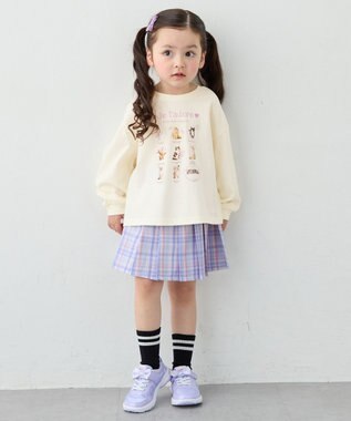 ANY KIDS 【綿100%】ネコアソート 長袖Tシャツ エクリュ