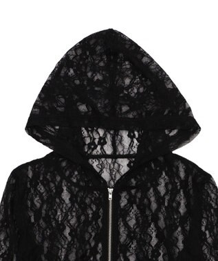 WEGO レースダブルジップパーカー ブラック