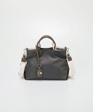 TOPKAPI 【TREASURE TOPKAPI】】ストライプハンドル ナイロン 2way ミニ トートバッグ ダークグレー