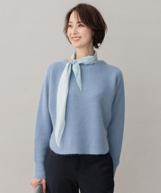 自由区 L 【洗える】シャイニールレックス ドルマンスリーブニット スカイブルー系