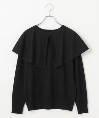 #Newans 【洗える】ケープカラープルオーバー ブラック