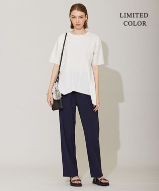 ICB L 【接触冷感・UVカット・速乾・洗える】マットスキューバ セミワイドパンツ ネイビー系［WEB限定］