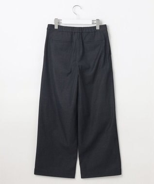 J.PRESS LADIES 【洗える・接触冷感・UVケア・吸水速乾・防透け】麻シェルドライ ワイドストレート マリン パンツ ネイビー系