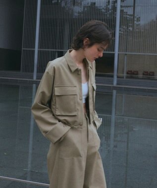 NAVE 【Nave・セットアップ可/洗える/撥水】スパンツイル ショートジャケット カーキ系