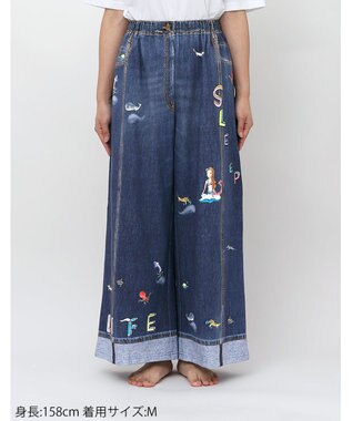 tsumori chisato SLEEP ツモリチサト ボトムス 綿100%(本体) ワイドパンツ 長ズボン ルームウエア レディース UOX510 /ワコール コン