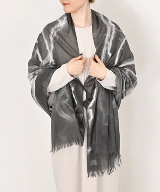 muto ニードルパンチ シルクウールストール black