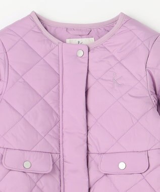 組曲 KIDS 【110-140㎝】マフラー付き中綿キルト アウター ラベンダー