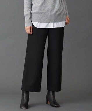 J.PRESS LADIES 【洗える】チェルビック セミワイド パンツ ブラック系