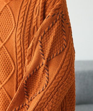 CRAFT STANDARD BOUTIQUE ハンドステッチケーブルニットチュニック Orange