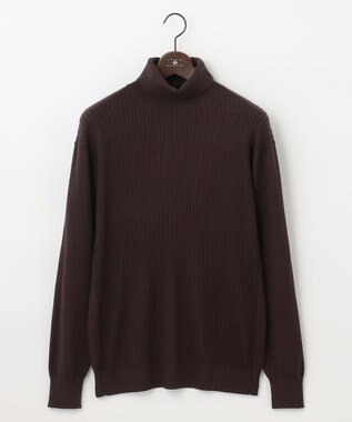 JOSEPH ABBOUD 【キングサイズ・チクチクしないタートルネック/イージーケア/3シーズン対応】 コンフォートタートルネックセーター ダークブラウン系