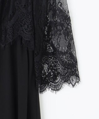 ANY SIS 【洗える】レーシーケープ ドレス ブラック