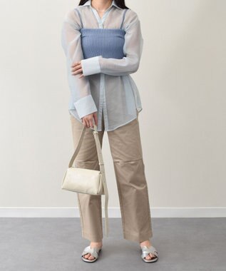 INTER-CHAUSSURES 【CHRISTIAN VILLA】レザーショルダーワイドバッグ ベージュ