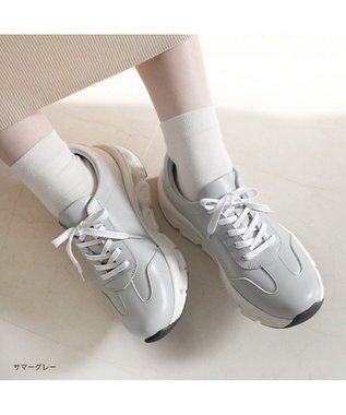 Pointer 日本製 本革 穴開きソールスニーカー サマーグレー