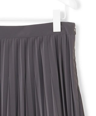 ICB L 【CLASSY.1月号掲載・洗える】ラミネートプリーツ スカート チャコール系